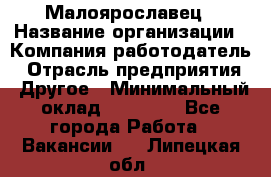 Малоярославец › Название организации ­ Компания-работодатель › Отрасль предприятия ­ Другое › Минимальный оклад ­ 28 500 - Все города Работа » Вакансии   . Липецкая обл.